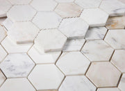 Hexagon Calacatta Gold 3x3  Polished Marble  Mosaic