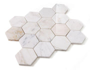 Hexagon Calacatta Gold 3x3  Polished Marble  Mosaic