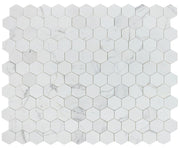 Hexagon Calacatta White 3x3  Honed Marble  Mosaic