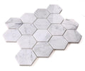 Hexagon Carrara 3x3  Polished Marble  Mosaic