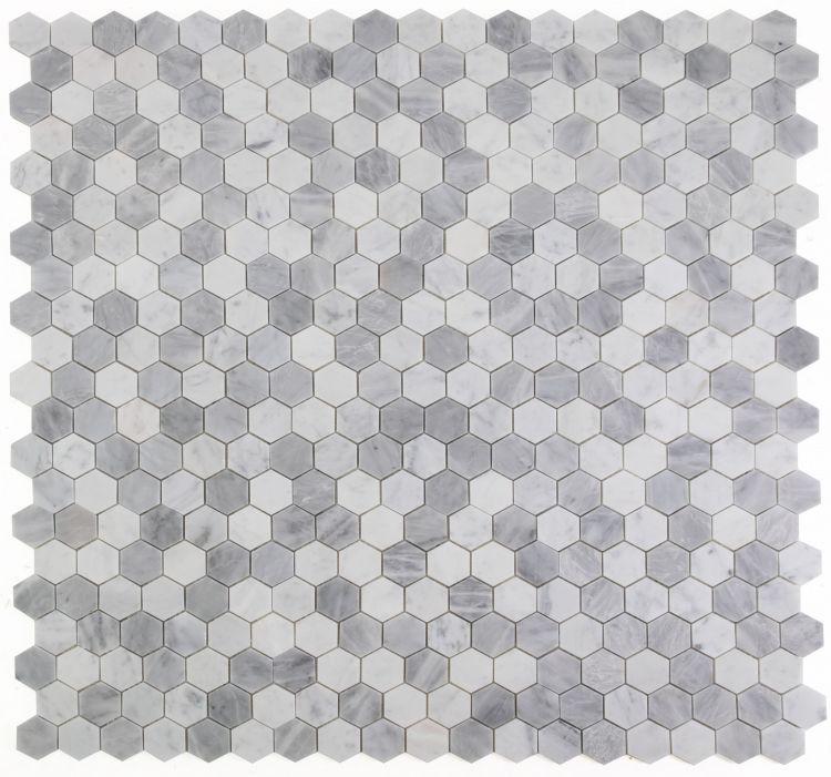 Hexagon City Grey 2x2  Polished Marble  Mosaic