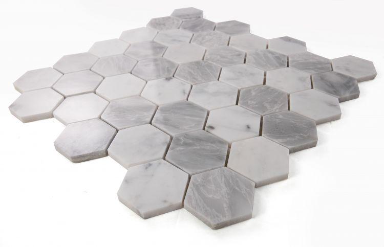 Hexagon City Grey 2x2  Polished Marble  Mosaic