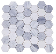 Hexagon Dusk 2x2  Polished Marble  Mosaic