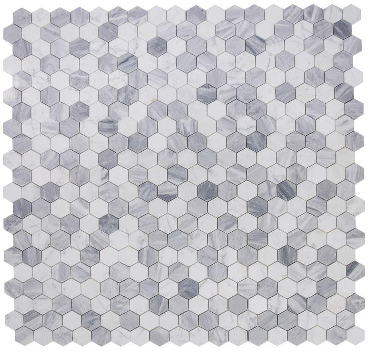 Hexagon Dusk 2x2  Polished Marble  Mosaic