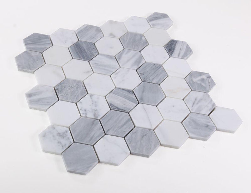 Hexagon Dusk 2x2  Polished Marble  Mosaic