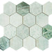 Hexagon Green 3x3  Honed Marble  Mosaic
