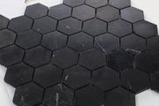 Hexagon Marquina 2x2  Honed Marble  Mosaic
