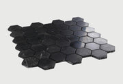 Hexagon Marquina 2x2  Honed Marble  Mosaic