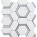 Hexagon Royal Sky 3.5x3.5  Polished Marble  Mosaic