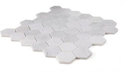 Hexagon Snow White 2x2  Honed Marble  Mosaic
