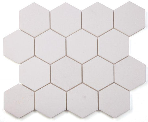Hexagon Thassos 3x3  Polished Marble  Mosaic
