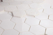 Hexagon Thassos 3x3  Polished Marble  Mosaic