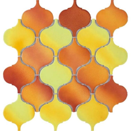 Hulu Orange Arabesque  Porcelain  Mosaic