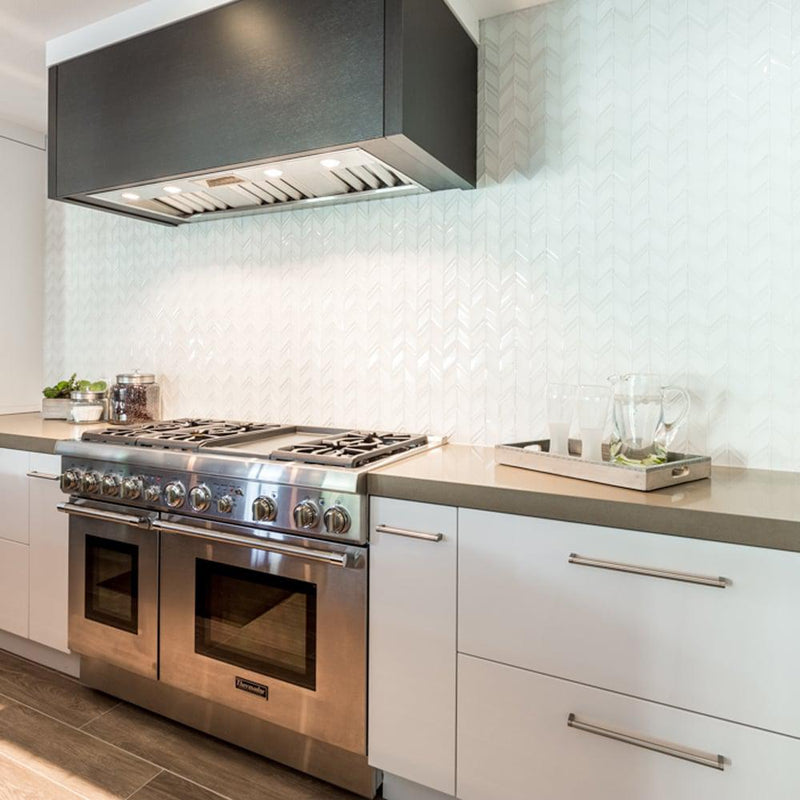 Islandia Aruba Chevron Glossy, Matte Glass  Mosaic