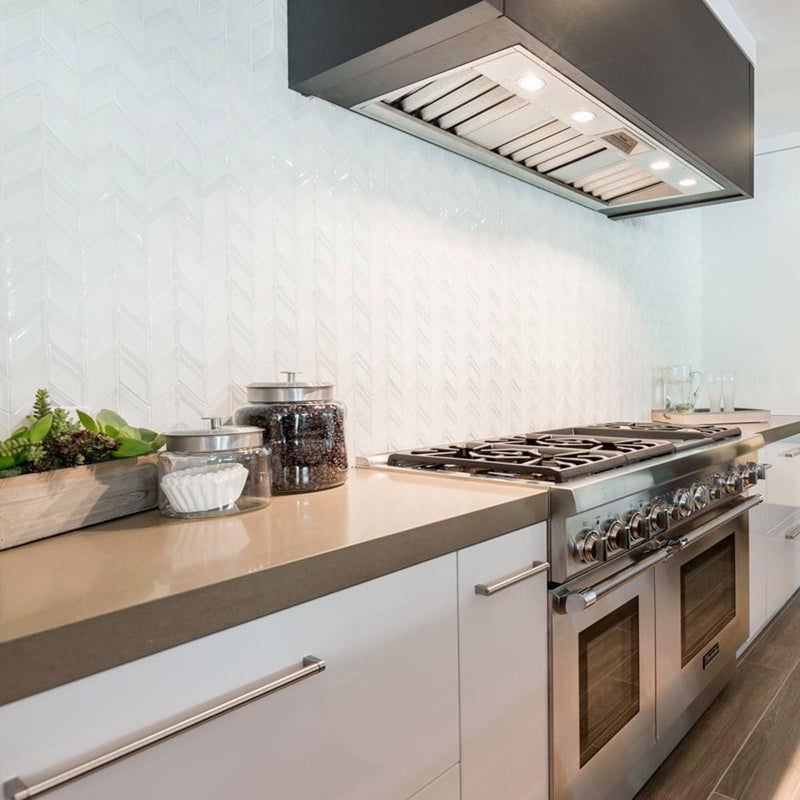 Islandia Aruba Chevron Glossy, Matte Glass  Mosaic