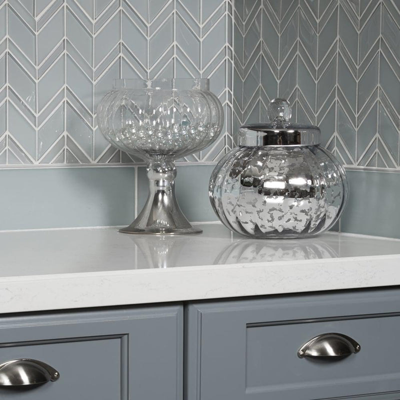 Islandia Barbados Chevron Glossy, Matte Glass  Mosaic