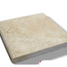 Ivory Beige Travertine Coping 12x12 Unfilled, Honed Bullnose  2 inch