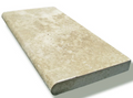 Ivory Beige Travertine Coping 12x24 Tumbled Bullnose  1.25 inch