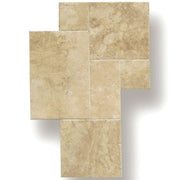 Ivory Beige Travertine Tile Pattern Brushed Chiseled