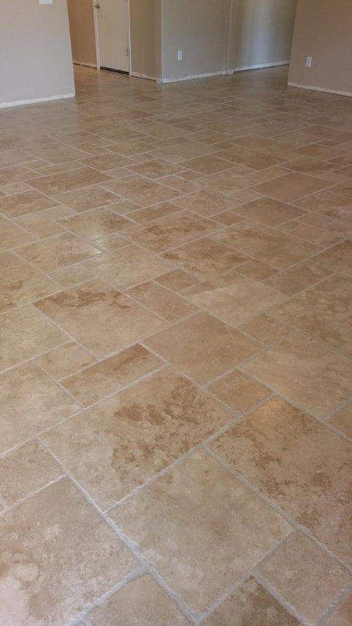 Ivory Beige Travertine Tile Pattern Brushed Chiseled