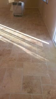 Ivory Beige Travertine Tile Pattern Brushed Chiseled