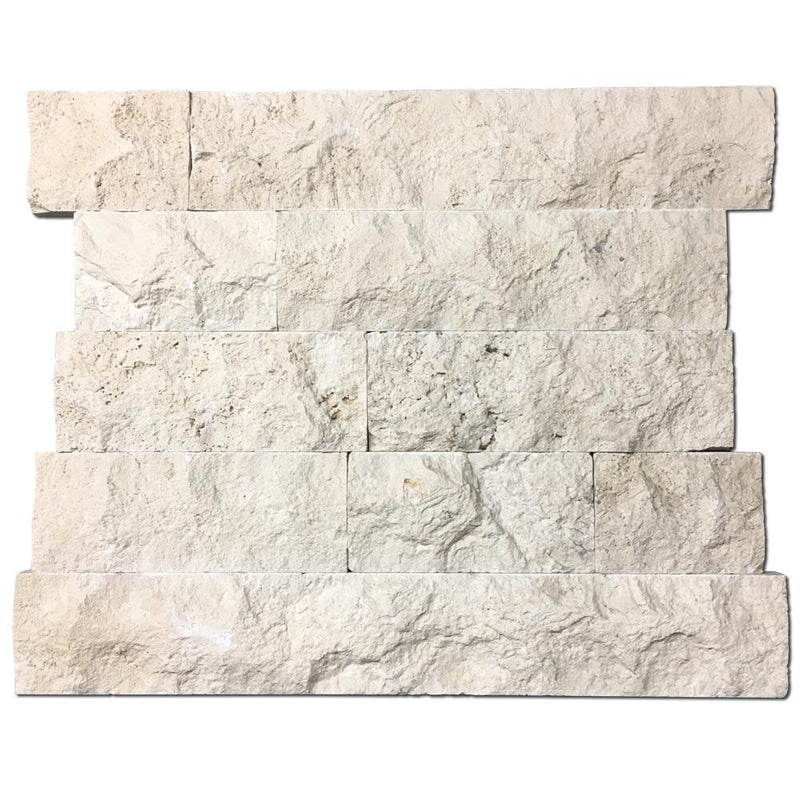 Ivory Random Splitface Travertine  Mosaic