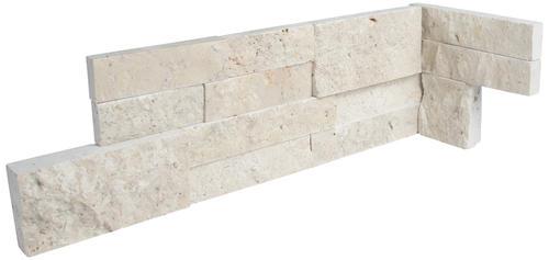 Ivory Travertine Ledger Corner 6x24 Splitface