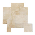 Ivory Travertine Paver Pattern Tumbled   1.25 inch