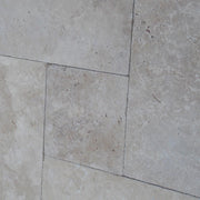 Ivory Travertine Paver Pattern Tumbled   1.25 inch