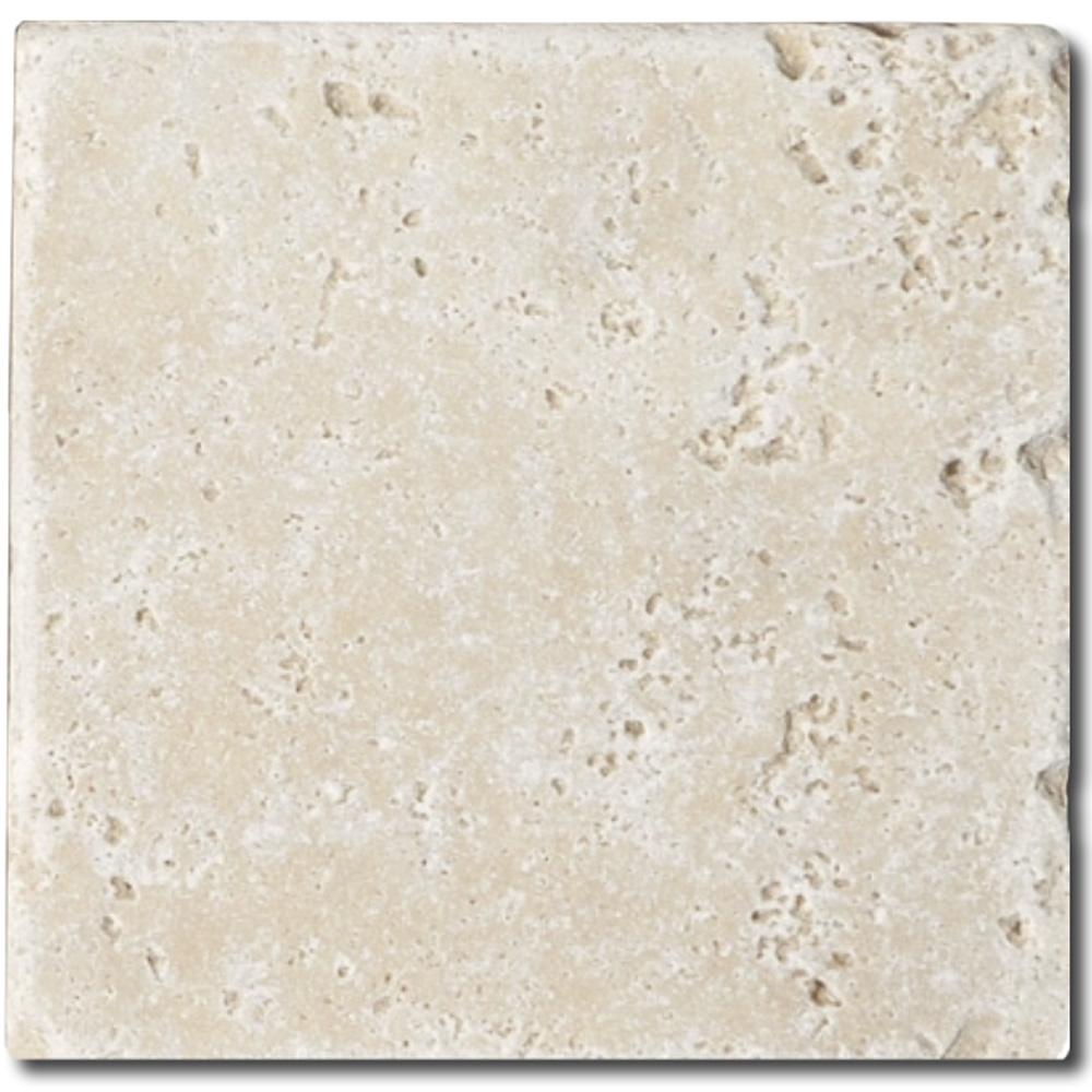 Ivory Travertine Tile 6x6 Tumbled — Solidshape