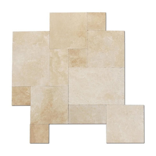 Ivory Travertine Tile Pattern Honed, Filled Rectified