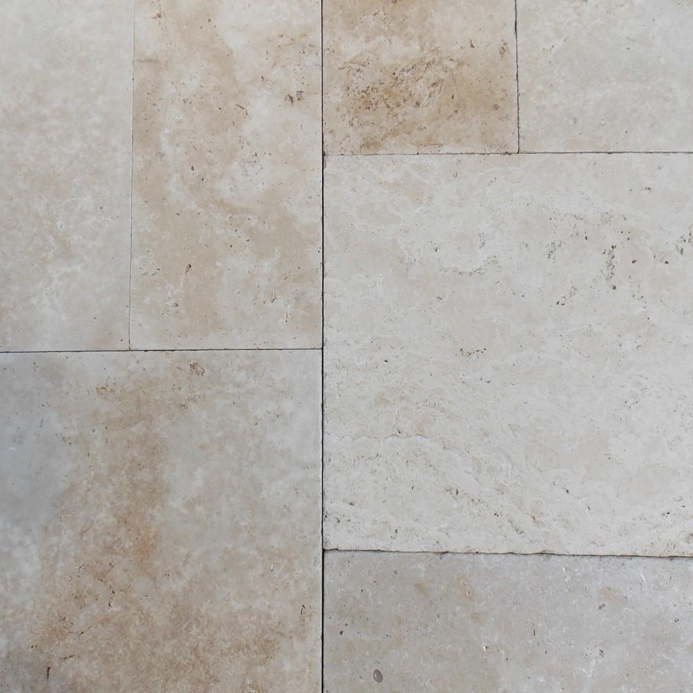 Ivory Travertine Tile Pattern Tumbled — Solidshape