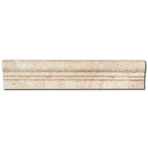 Ivory Travertine Trim 2.5x12 Honed, Unfilled     Double-Step Chair Rail
