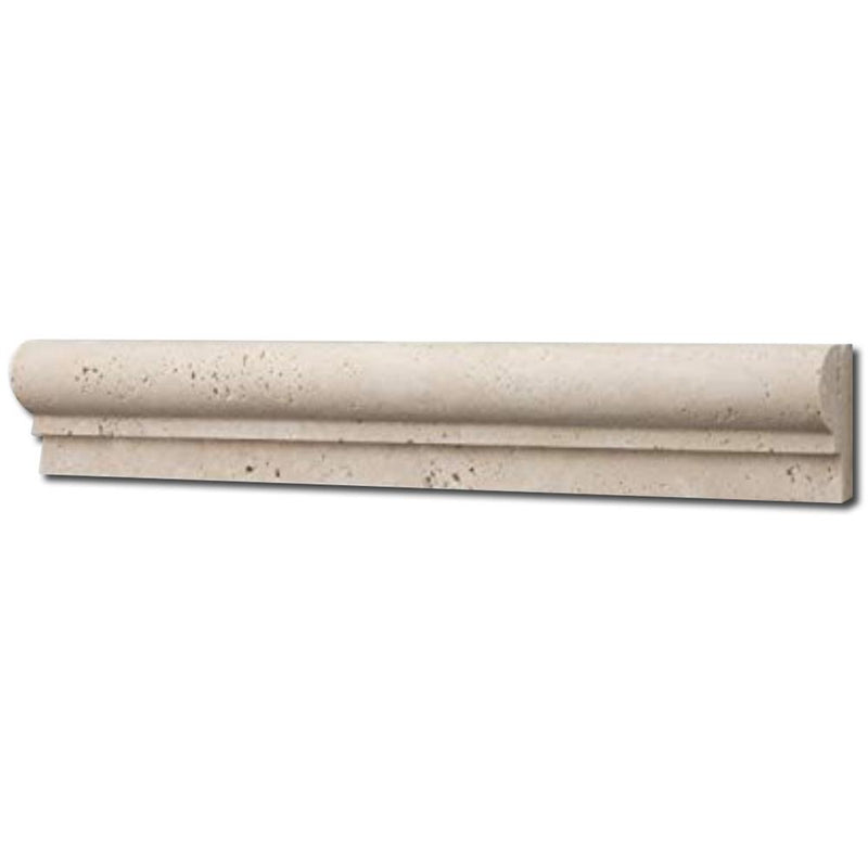 Ivory Travertine Trim 2x12 Honed, Unfilled     Single-Step Chair Rail