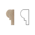 Ivory Travertine Trim 2x12 Honed, Unfilled     Single-Step Chair Rail