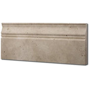 Ivory Travertine Trim 5x12 Unfilled, Honed     Baseboard