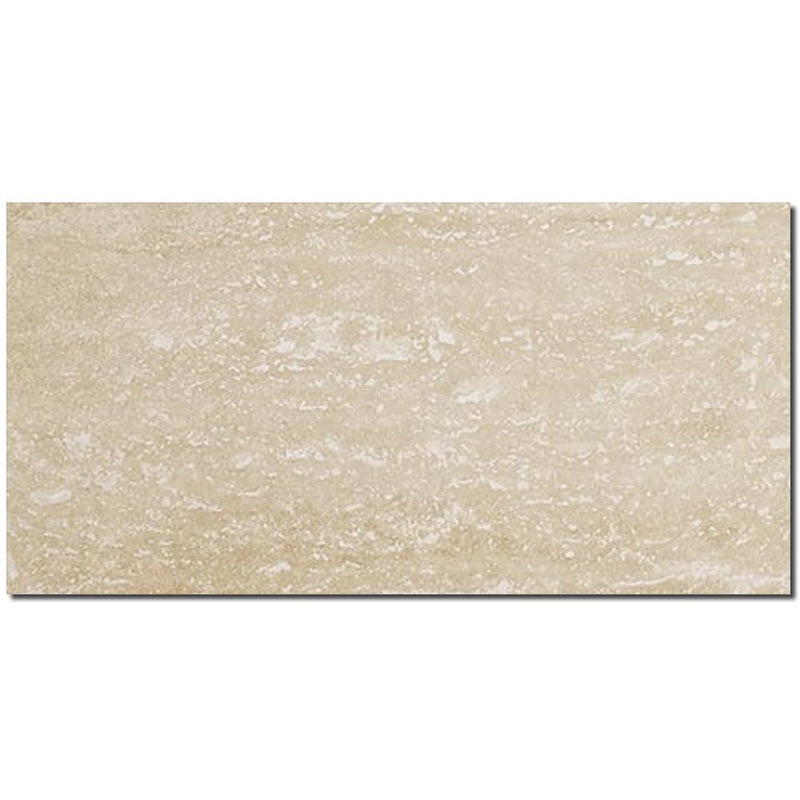 Ivory Vein Cut Travertine Tile 12x24 Honed, Filled