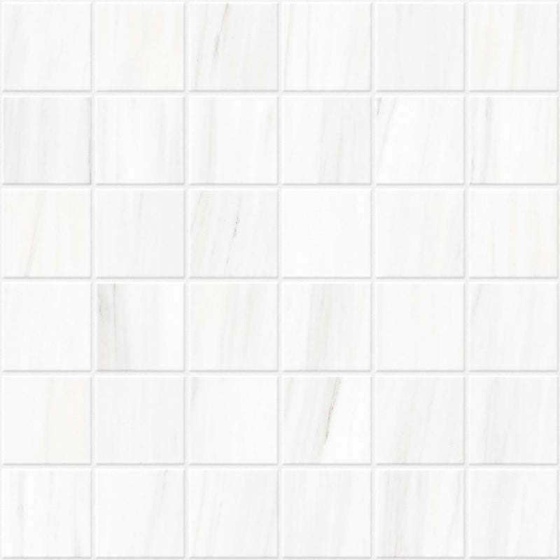 Lassa White Square Unpolished Porcelain  Mosaic