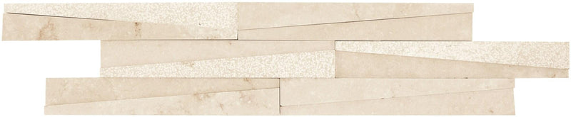 Latte Wedge Polished, Bush Hammered Marble  Mosaic