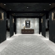 Lavaliere Carrara White With Bardiglio Artistic Polished Marble  Mosaic