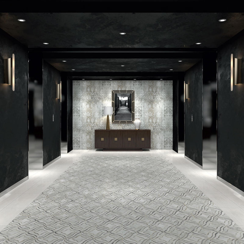 Lavaliere Carrara White With Bardiglio Artistic Polished Marble  Mosaic