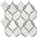 Lavaliere Carrara White With Black Antique Mirror Intertwining Arabesque Polished Mixed  Mosaic