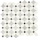 Lavaliere Carrara White With Thassos And Black Antique Mirror Leaf Polished Mixed  Mosaic