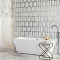 Lavaliere First Snow Elegance With Antique Mirror Architectural Reflections Polished Mixed  Mosaic