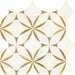 Lavaliere Thassos White With Brass Blossom Polished Mixed  Mosaic