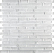 Linear Glass Silver White Rectangle    Mosaic