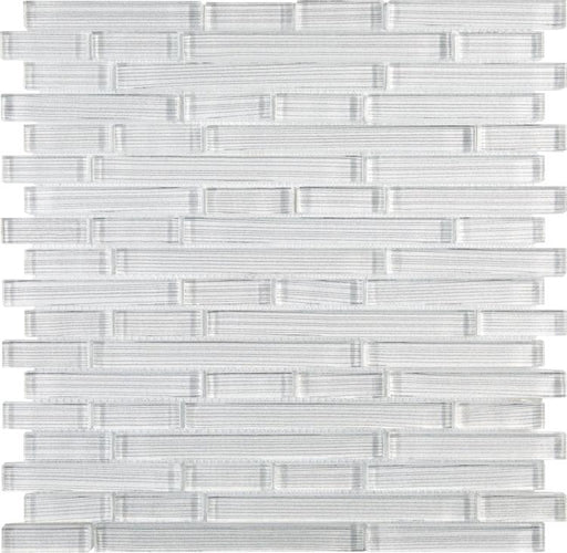 Linear Glass Silver White Rectangle    Mosaic
