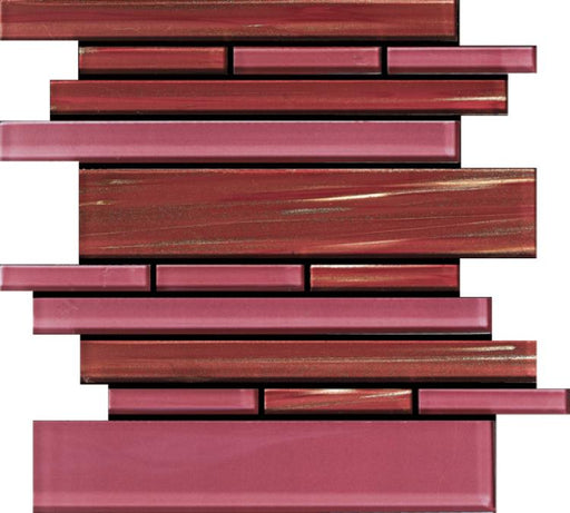 Linear Glass Wild Rose Stacked    Mosaic