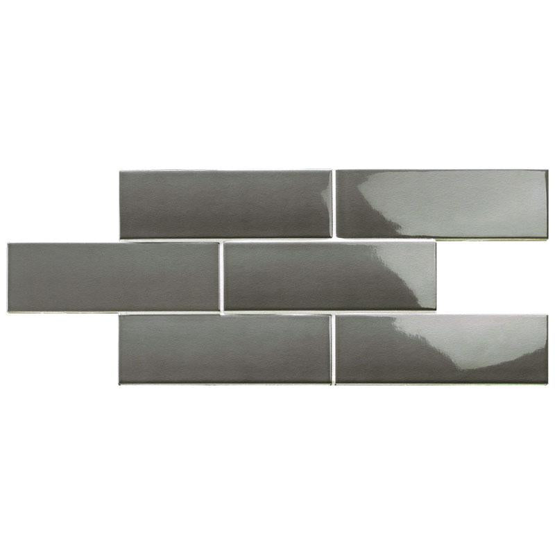 London Coal Glossy 3x8.7 Ceramic  Tile