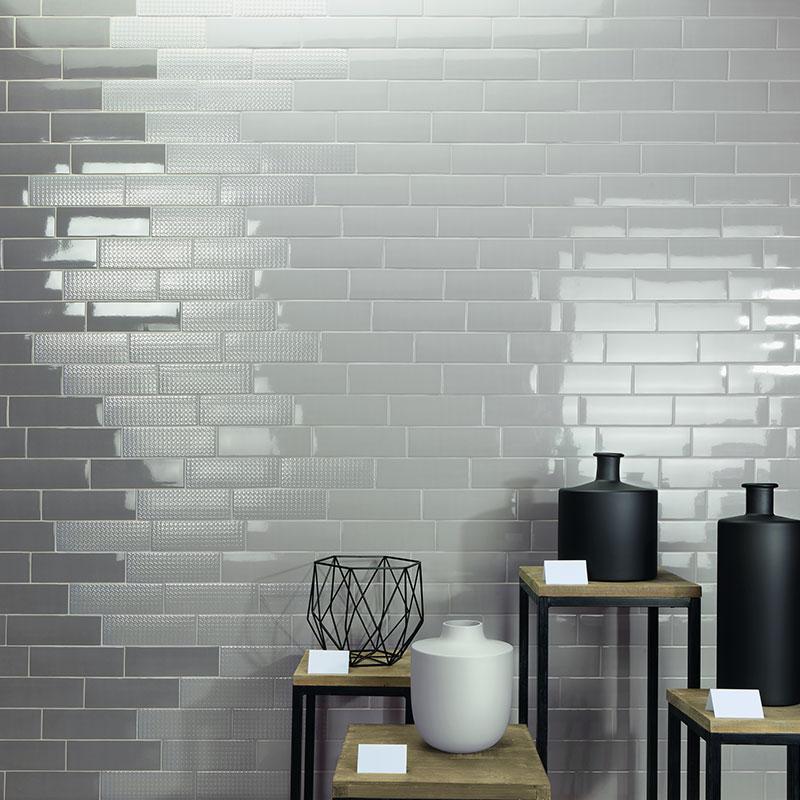 London Coal Glossy 3x8.7 Ceramic  Tile